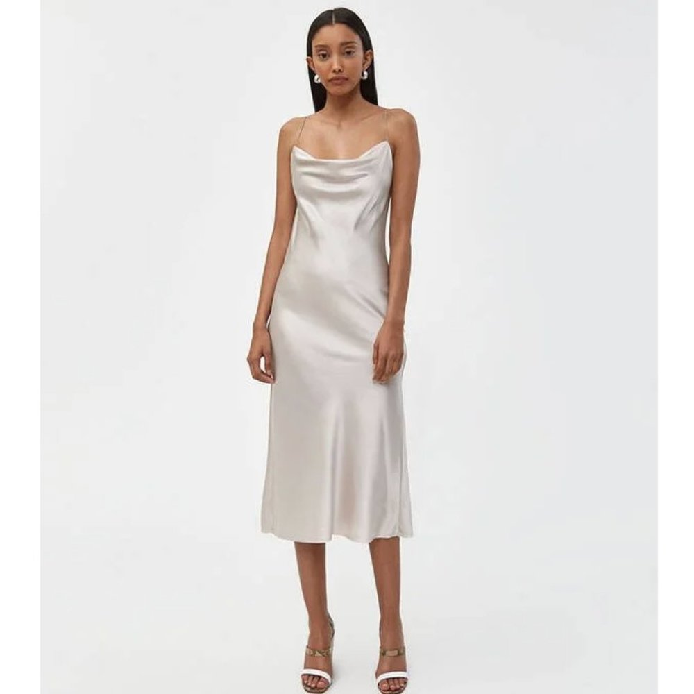 Della Slip Dress In Ash